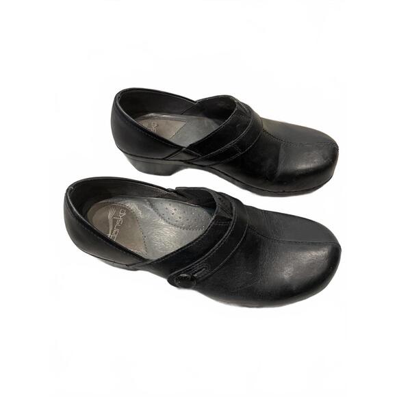 Dansko Leather Clogs Shoes Mules Women's 39 Black Prarie - Picture 4 of 7